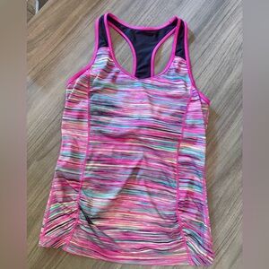 3 for $20–Ideology Pink and White Racerback Tank Top Fitted Sleeveless